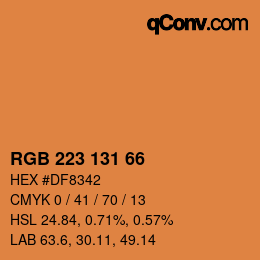 カラーコード: RGB 223 131 66 | qconv.com