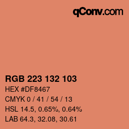 カラーコード: RGB 223 132 103 | qconv.com