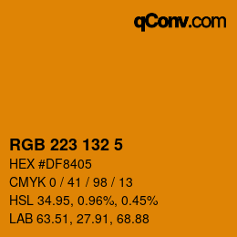 Color code: RGB 223 132 5 | qconv.com