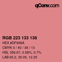 Color code: RGB 223 133 138 | qconv.com