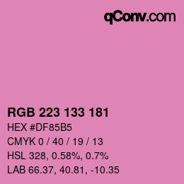 Farbcode: RGB 223 133 181 | qconv.com