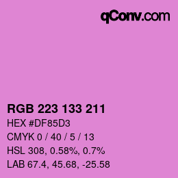 颜色代码: RGB 223 133 211 | qconv.com