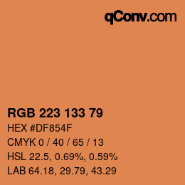 カラーコード: RGB 223 133 79 | qconv.com