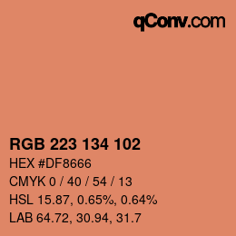 Color code: RGB 223 134 102 | qconv.com