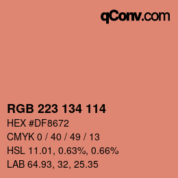 Color code: RGB 223 134 114 | qconv.com