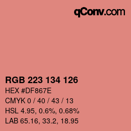 Farbcode: RGB 223 134 126 | qconv.com