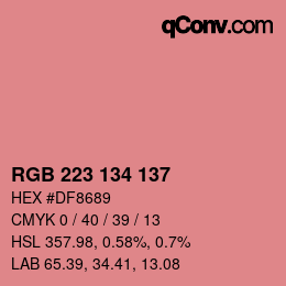 Color code: RGB 223 134 137 | qconv.com
