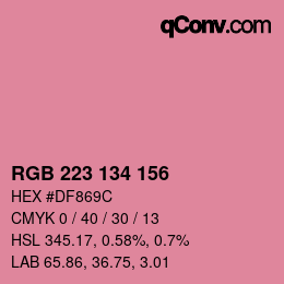 Color code: RGB 223 134 156 | qconv.com