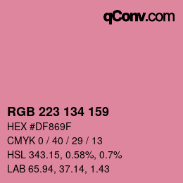 Color code: RGB 223 134 159 | qconv.com