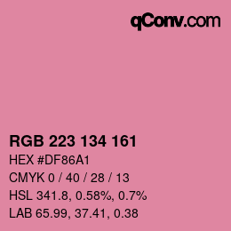 Color code: RGB 223 134 161 | qconv.com