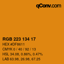 Farbcode: RGB 223 134 17 | qconv.com