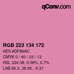 Color code: RGB 223 134 172 | qconv.com