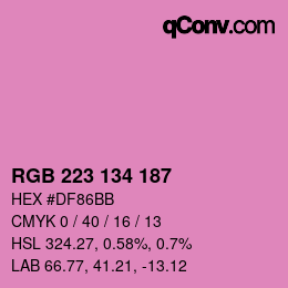 Color code: RGB 223 134 187 | qconv.com