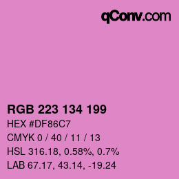 Color code: RGB 223 134 199 | qconv.com
