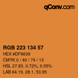 カラーコード: RGB 223 134 57 | qconv.com