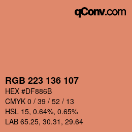 Color code: RGB 223 136 107 | qconv.com