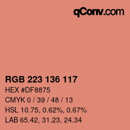 Color code: RGB 223 136 117 | qconv.com