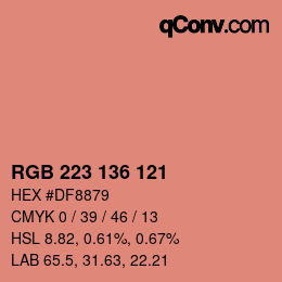 Color code: RGB 223 136 121 | qconv.com