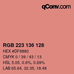 Color code: RGB 223 136 128 | qconv.com