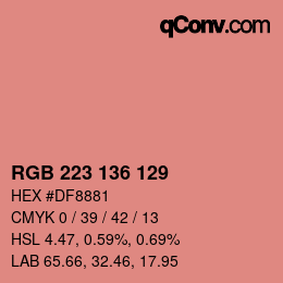 Color code: RGB 223 136 129 | qconv.com
