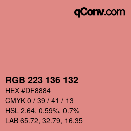 Color code: RGB 223 136 132 | qconv.com