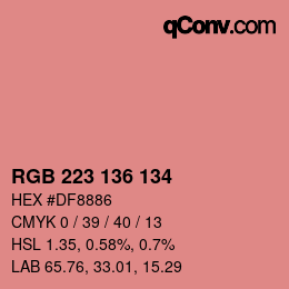 Color code: RGB 223 136 134 | qconv.com