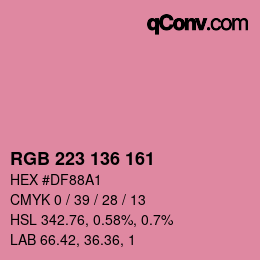 Color code: RGB 223 136 161 | qconv.com