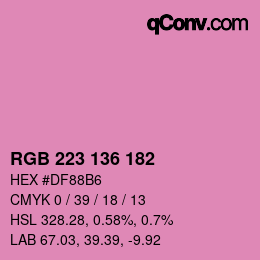 Color code: RGB 223 136 182 | qconv.com