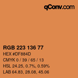 Color code: RGB 223 136 77 | qconv.com