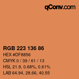 Color code: RGB 223 136 86 | qconv.com