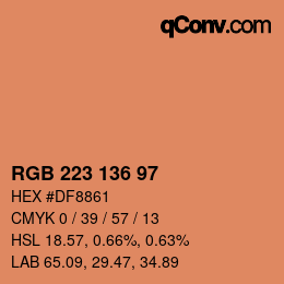 Color code: RGB 223 136 97 | qconv.com
