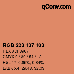 カラーコード: RGB 223 137 103 | qconv.com