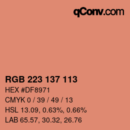 Color code: RGB 223 137 113 | qconv.com