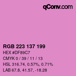 Color code: RGB 223 137 199 | qconv.com
