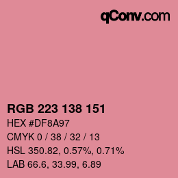 Color code: RGB 223 138 151 | qconv.com