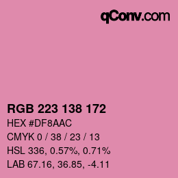 Color code: RGB 223 138 172 | qconv.com