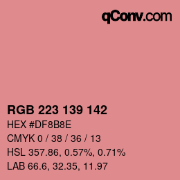 Color code: RGB 223 139 142 | qconv.com