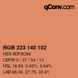 Color code: RGB 223 140 102 | qconv.com