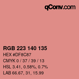 カラーコード: RGB 223 140 135 | qconv.com
