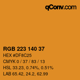 Color code: RGB 223 140 37 | qconv.com