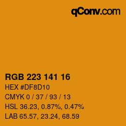 Color code: RGB 223 141 16 | qconv.com