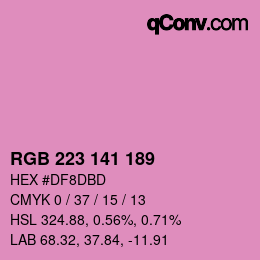 Color code: RGB 223 141 189 | qconv.com