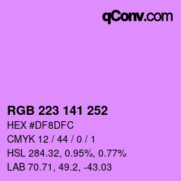 Color code: RGB 223 141 252 | qconv.com