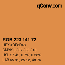 Color code: RGB 223 141 72 | qconv.com