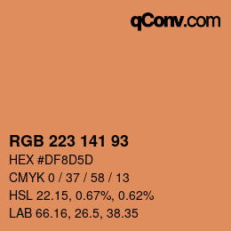 Color code: RGB 223 141 93 | qconv.com