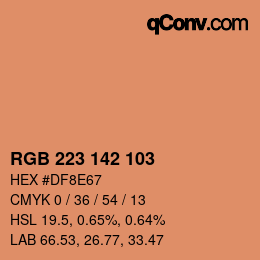 Color code: RGB 223 142 103 | qconv.com