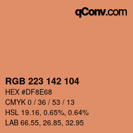 Color code: RGB 223 142 104 | qconv.com