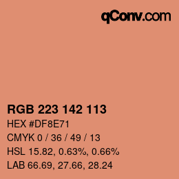 カラーコード: RGB 223 142 113 | qconv.com