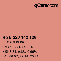 Color code: RGB 223 142 128 | qconv.com