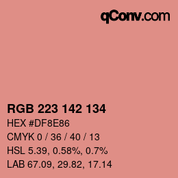 Color code: RGB 223 142 134 | qconv.com